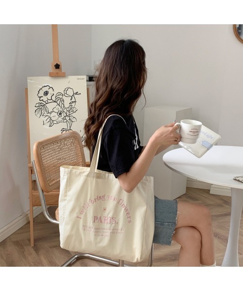 BACKYARD FAMILY(バックヤードファミリー)の「トートバッグ 大容量 刺繍 ysbag5486(トートバッグ・レディース・ベージュ/ブルー/パープル/ピンク・FREE)」の8枚目の写真