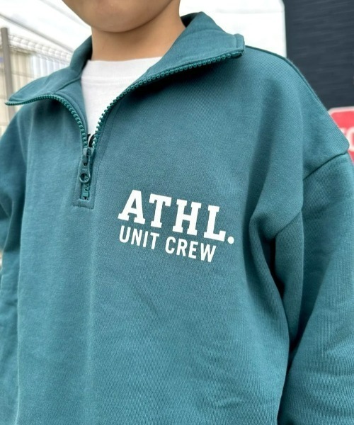 Refurbish】ハーフジップスウェットプルオーバー (ハーフジップ