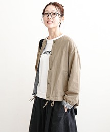solamonat poche（ソラモナポッシェ）の「ウェザーばさっとリバーシブルジャケット（ノーカラージャケット）」