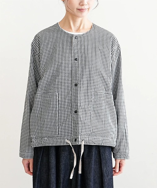 solamonat poche(ソラモナポッシェ)の「ウェザーばさっとリバーシブルジャケット(ノーカラージャケット・レディース・ブラック・2.0)」の4枚目の写真