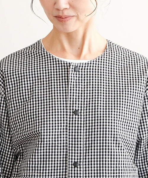 solamonat poche(ソラモナポッシェ)の「ウェザーばさっとリバーシブルジャケット(ノーカラージャケット・レディース・ブラック・2.0)」の7枚目の写真