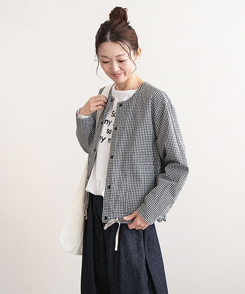 solamonat poche(ソラモナポッシェ)の「ウェザーばさっとリバーシブルジャケット(ノーカラージャケット・レディース・ブラック・2.0)」の18枚目の写真