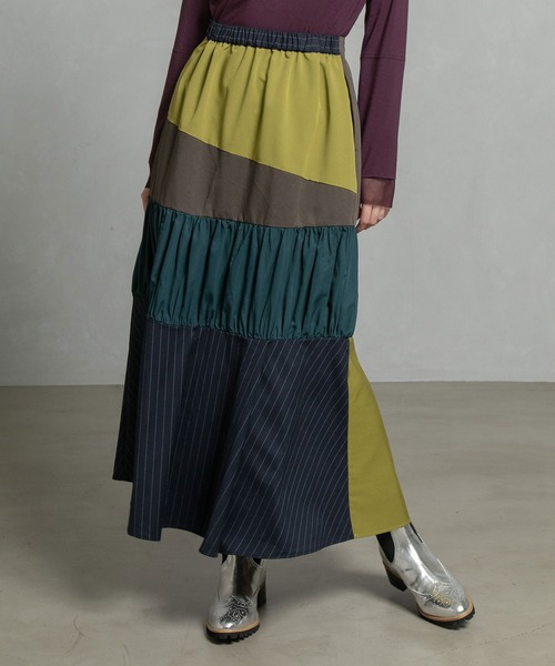 MARECHAL TERRE（マルシャルテル）の「2Wayティアードスカート（スカート・レディース・ネイビー/グレー/ブラック/ブラウン・MEDIUM）」の4枚目の写真