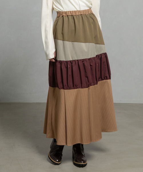 MARECHAL TERRE（マルシャルテル）の「2Wayティアードスカート（スカート・レディース・ネイビー/グレー/ブラック/ブラウン・MEDIUM）」の3枚目の写真