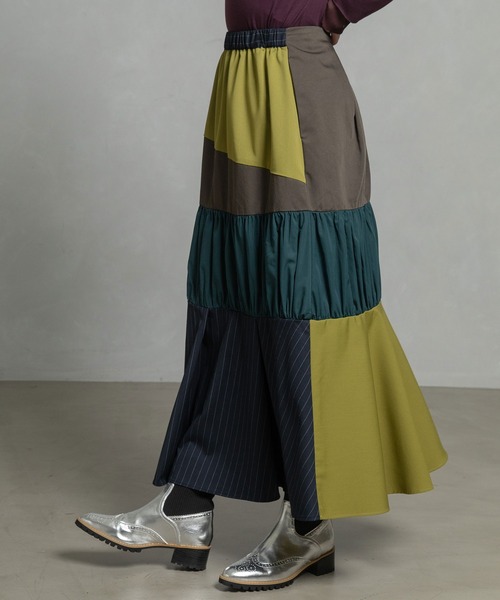 MARECHAL TERRE（マルシャルテル）の「2Wayティアードスカート（スカート・レディース・ネイビー/グレー/ブラック/ブラウン・MEDIUM）」の5枚目の写真