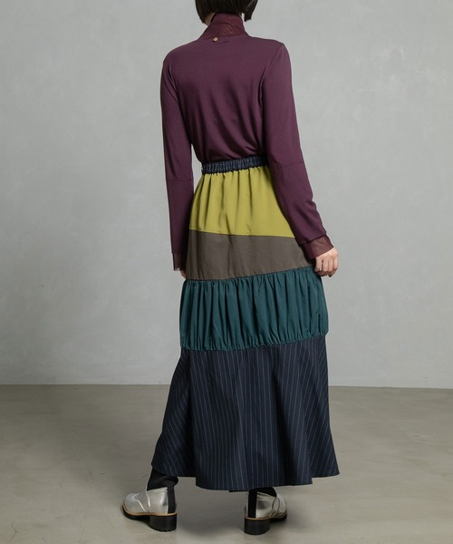 MARECHAL TERRE（マルシャルテル）の「2Wayティアードスカート（スカート・レディース・ネイビー/グレー/ブラック/ブラウン・MEDIUM）」の7枚目の写真