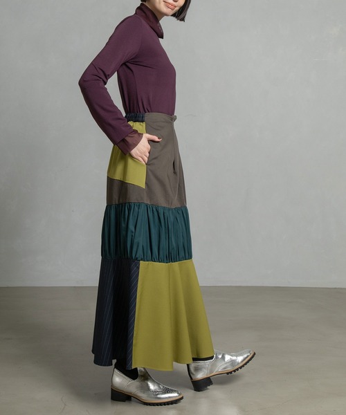 MARECHAL TERRE（マルシャルテル）の「2Wayティアードスカート（スカート・レディース・ネイビー/グレー/ブラック/ブラウン・MEDIUM）」の8枚目の写真