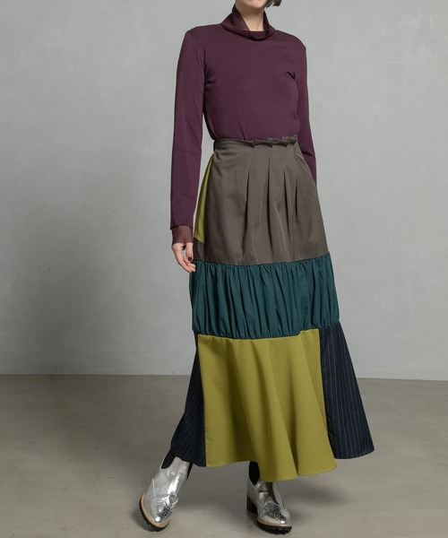 MARECHAL TERRE（マルシャルテル）の「2Wayティアードスカート（スカート・レディース・ネイビー/グレー/ブラック/ブラウン・MEDIUM）」の9枚目の写真