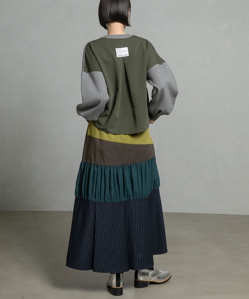 MARECHAL TERRE（マルシャルテル）の「2Wayティアードスカート（スカート・レディース・ネイビー/グレー/ブラック/ブラウン・MEDIUM）」の10枚目の写真