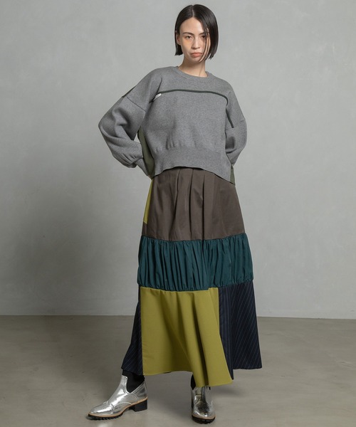 MARECHAL TERRE（マルシャルテル）の「2Wayティアードスカート（スカート・レディース・ネイビー/グレー/ブラック/ブラウン・MEDIUM）」の11枚目の写真