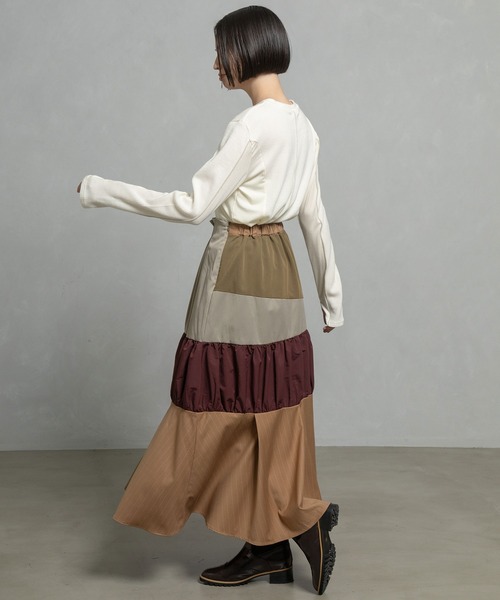 MARECHAL TERRE（マルシャルテル）の「2Wayティアードスカート（スカート・レディース・ネイビー/グレー/ブラック/ブラウン・MEDIUM）」の15枚目の写真