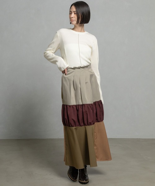 MARECHAL TERRE（マルシャルテル）の「2Wayティアードスカート（スカート・レディース・ネイビー/グレー/ブラック/ブラウン・MEDIUM）」の16枚目の写真