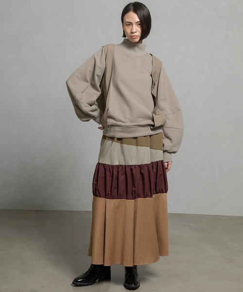 MARECHAL TERRE（マルシャルテル）の「2Wayティアードスカート（スカート・レディース・ネイビー/グレー/ブラック/ブラウン・MEDIUM）」の22枚目の写真