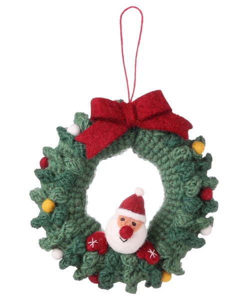 ネパールから届いたエシカルなニットこもの ニットリース クリスマス