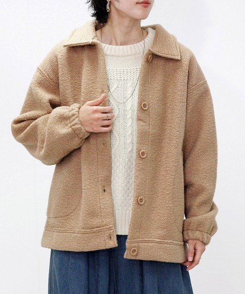 セール】プードルブークレ 襟付きジャケット（ブルゾン）｜Fizz