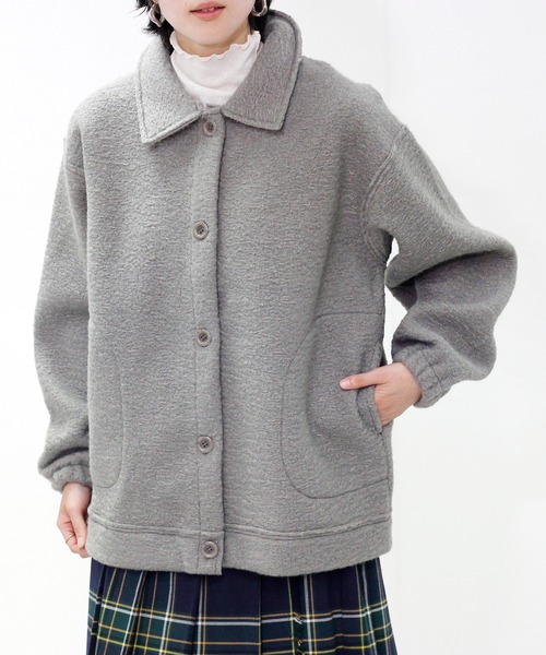 プードルブークレ　襟付きジャケット