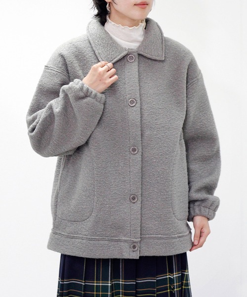 セール】プードルブークレ 襟付きジャケット（ブルゾン）｜Fizz