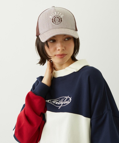 MILKFED.（ミルクフェド）の「HICKORY CIRCLE LOGO CAP（キャップ・レディース・レッド/ブラウン/ネイビー・ONE SIZE）」の2枚目の写真