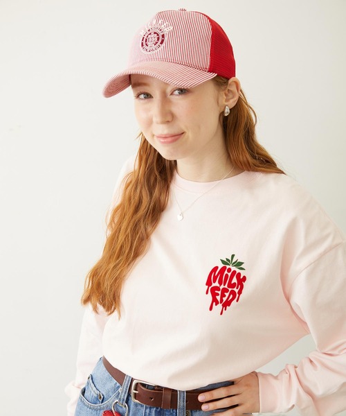 MILKFED.（ミルクフェド）の「HICKORY CIRCLE LOGO CAP（キャップ・レディース・レッド/ブラウン/ネイビー・ONE SIZE）」の6枚目の写真