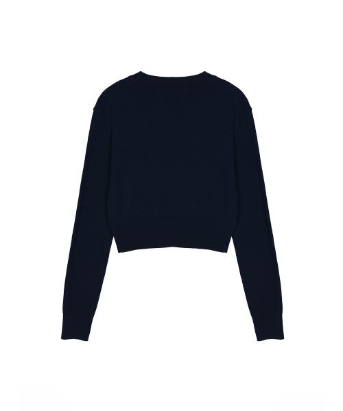 NICK&NICOLE(ニックアンドニコール)の「CASHMERE NICOLE LOGO CROP JACQUARD KNIT_NAVY(ニット/セーター・レディース・その他・FREE)」の6枚目の写真