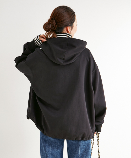 セール】ウォッシャブル / ブローチ付きフードパーカー（パーカー