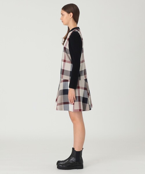 新品試着のみ☆ブルーレーベルクレストブリッジ☆ドッキングワンピース 限定カラーあり】クレストブリッジチェックサキソニードッキングドレス