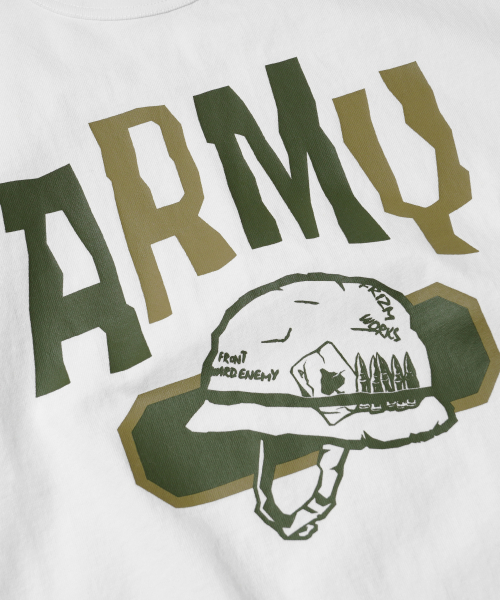 FRIZMWORKS(フリズムワークス)の「ARMY HELMET TEE _ WHITE(Tシャツ/カットソー・メンズ・その他・MEDIUM/LARGE)」の4枚目の写真
