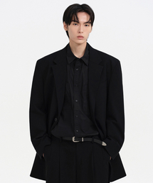 MUSINSA STANDARD（ムシンサスタンダード）の「オーバーショルダー ロングブレザー [ブラック]（テーラードジャケット）」