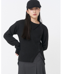 Miseki SEOUL ニット Miseki Seoul Side Button Knit Gray on Bunjang Global Site.