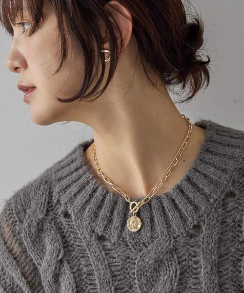 AMERICAN HOLIC（アメリカンホリック）の「コイントップダブルチェーンネックレス（ネックレス・レディース・シルバー/ゴールド・FREE）」の2枚目の写真