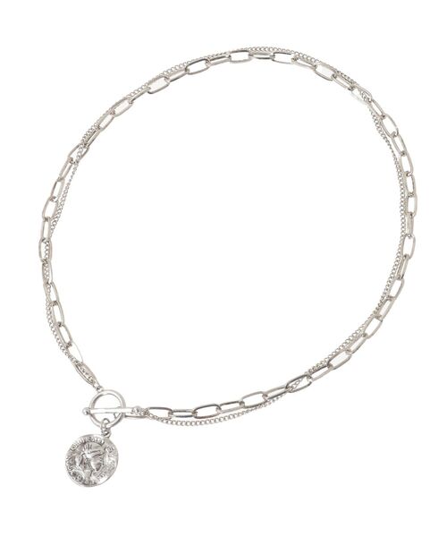 AMERICAN HOLIC（アメリカンホリック）の「コイントップダブルチェーンネックレス（ネックレス・レディース・シルバー/ゴールド・FREE）」の12枚目の写真