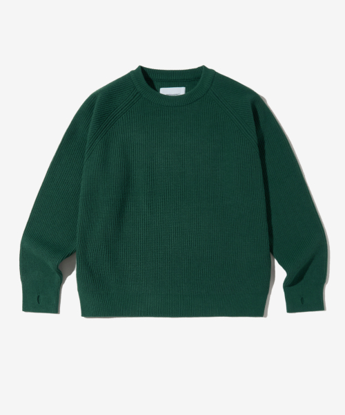 RAGLAN CREW NECK KNIT_GREEN