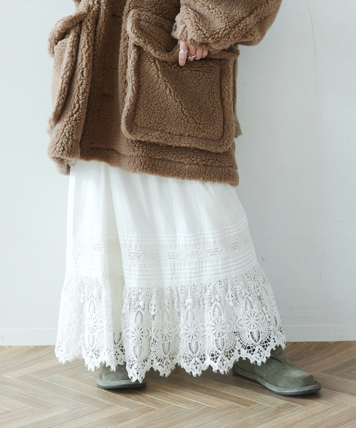 JOURNAL STANDARD LUXE（ジャーナルスタンダード　ラックス）の「ポプリン レーススカート（スカート・レディース・ブラック/ホワイト・FREE）」の15枚目の写真