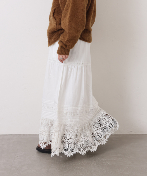 JOURNAL STANDARD LUXE（ジャーナルスタンダード　ラックス）の「ポプリン レーススカート（スカート・レディース・ブラック/ホワイト・FREE）」の18枚目の写真