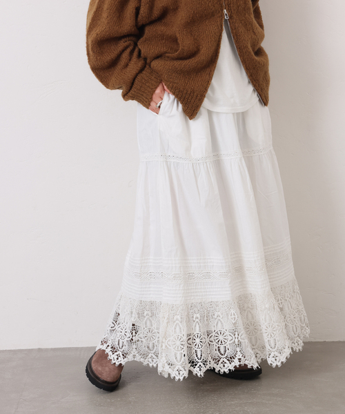 JOURNAL STANDARD LUXE（ジャーナルスタンダード　ラックス）の「ポプリン レーススカート（スカート・レディース・ブラック/ホワイト・FREE）」の19枚目の写真