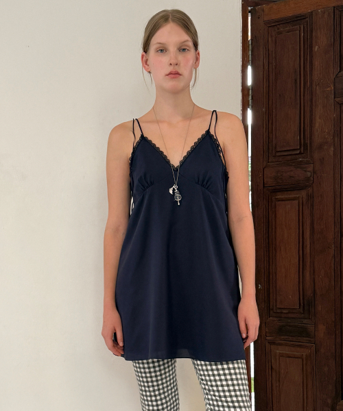 SINOON(シヌーン)の「Lace Flared Mini Dress (Navy)(ワンピース・レディース・ネイビー・FREE)」の3枚目の写真