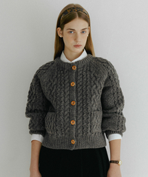 CABLE CARDIGAN CHARCOAL