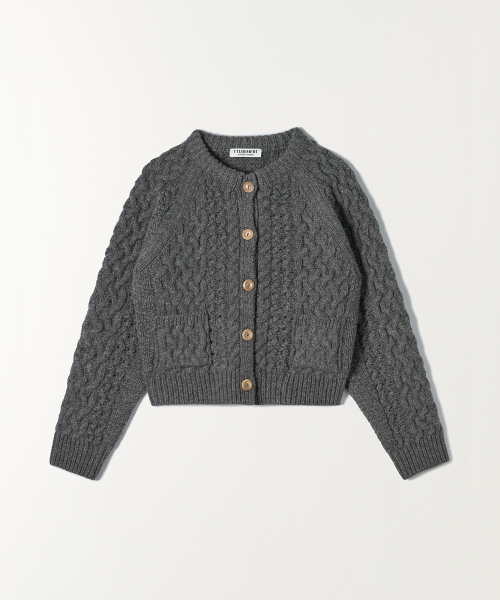TTUDEMENT（トュードメント）の「CABLE CARDIGAN CHARCOAL（カーディガン/ボレロ・レディース・その他・FREE）」の2枚目の写真