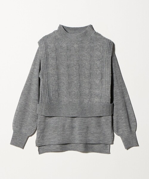 セール】ケーブル ハイネックベスト＋プルオーバー ‐ウォッシャブル
