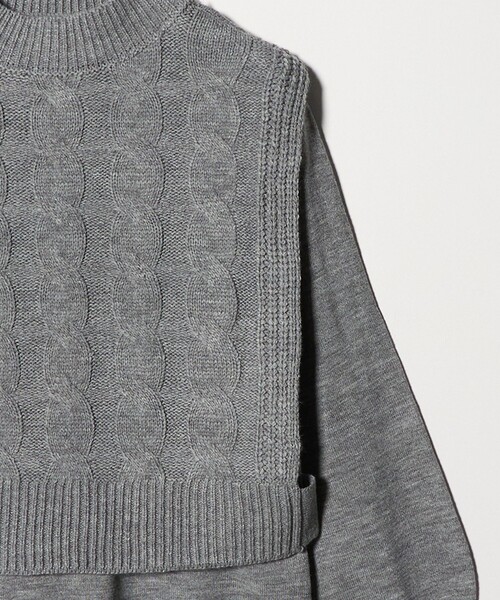 セール】ケーブル ハイネックベスト＋プルオーバー ‐ウォッシャブル
