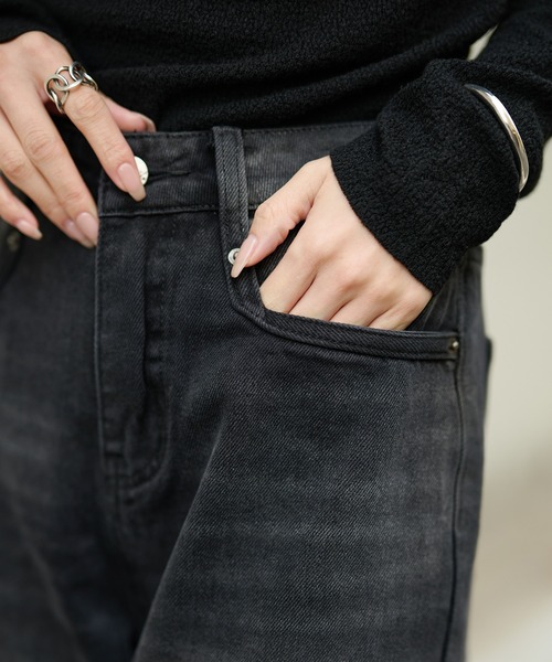 LAULEN（ローレン）の「wide leg straight denim pants / ワイドレッグストレートデニムパンツ（デニムパンツ・レディース・ブルー/ブラック・S/M）」の22枚目の写真