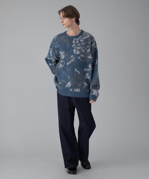 BROWNY（ブラウニー）の「BROWNY/【25年秋冬新作】ファジーパターンプルオーバー（ニット/セーター・メンズ・ブラック/ブルー/ダークグレー/オフホワイト・MEDIUM/LARGE）」の12枚目の写真