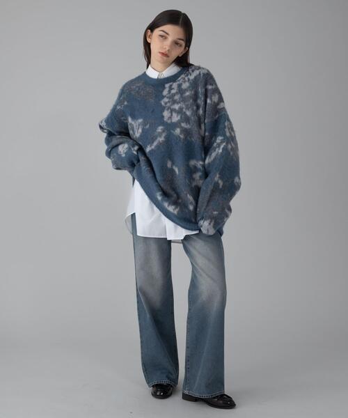 BROWNY（ブラウニー）の「BROWNY/【25年秋冬新作】ファジーパターンプルオーバー（ニット/セーター・メンズ・ブラック/ブルー/ダークグレー/オフホワイト・MEDIUM/LARGE）」の22枚目の写真