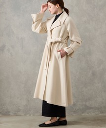 RESCWOOL(R) モッサビッグカラーフィット&フレアベルテッドコート