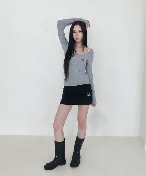 MUCENT（ムセント）の「コロンバックレザー ホピ ハートパッチ スカート（スカート・レディース・ブラック・SMALL/MEDIUM）」の5枚目の写真