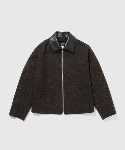 ADAM ET ROPE'（アダムエロペ）の「ネップツイード ライダースジャケット（その他アウター・メンズ・ダークブラウン/ブラック/ネイビー・M/L）」の2枚目の写真