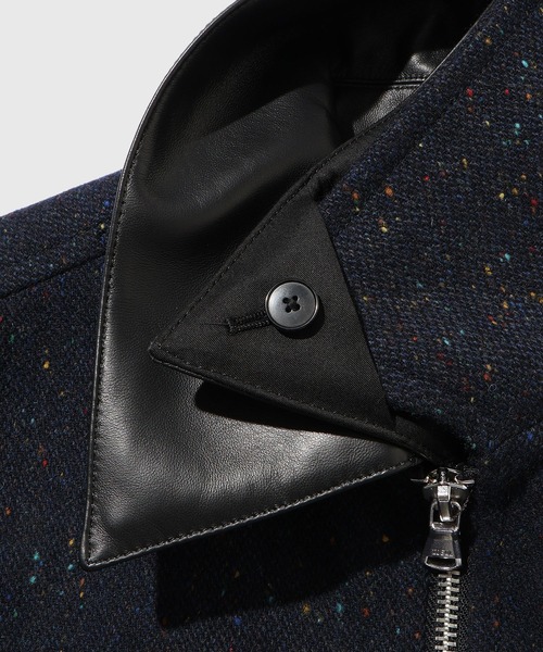 ADAM ET ROPE'（アダムエロペ）の「ネップツイード ライダースジャケット（その他アウター・メンズ・ダークブラウン/ブラック/ネイビー・M/L）」の12枚目の写真