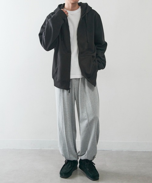 KNOCKER(ノッカー)の「【KNOCKER】Heavyweight Fleece Zipper Hoodie Jacket 裏起毛 フルジップパーカー ジップアップフーディー オーバーサイズ HD2000 UNTR(パーカー・メンズ・ブラック/チャコールグレー/グレー・M/L/XL)」の8枚目の写真
