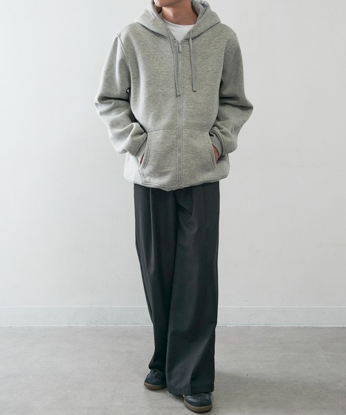 KNOCKER(ノッカー)の「【KNOCKER】Heavyweight Fleece Zipper Hoodie Jacket 裏起毛 フルジップパーカー ジップアップフーディー オーバーサイズ HD2000 UNTR(パーカー・メンズ・ブラック/チャコールグレー/グレー・M/L/XL)」の19枚目の写真