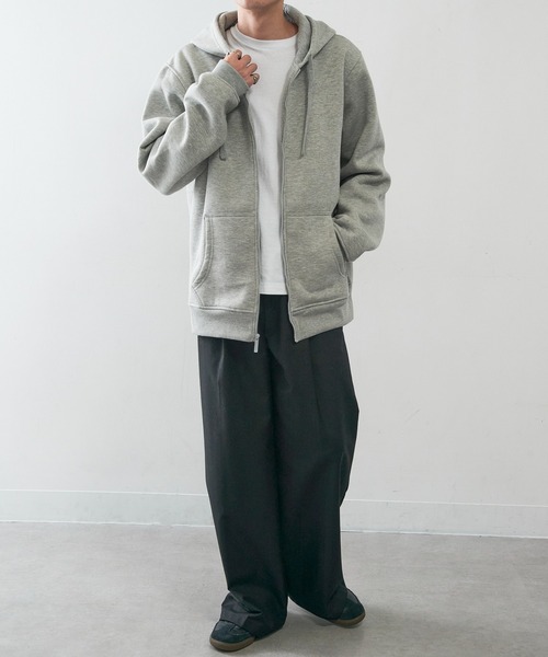KNOCKER(ノッカー)の「【KNOCKER】Heavyweight Fleece Zipper Hoodie Jacket 裏起毛 フルジップパーカー ジップアップフーディー オーバーサイズ HD2000 UNTR(パーカー・メンズ・ブラック/チャコールグレー/グレー・M/L/XL)」の20枚目の写真